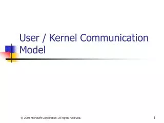User / Kernel Communication Model
