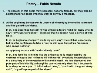 Poetry – Pablo Neruda