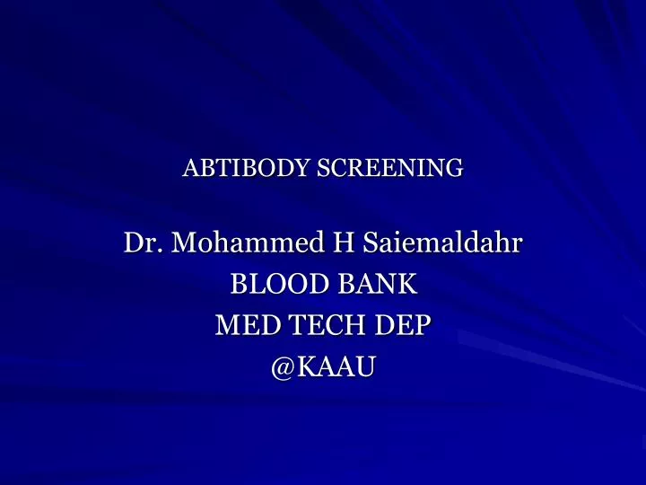 abtibody screening