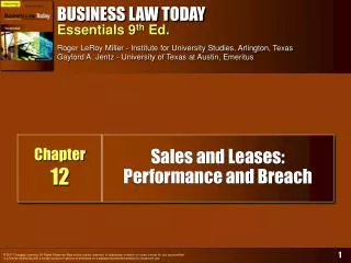Sales and Leases: Performance and Breach