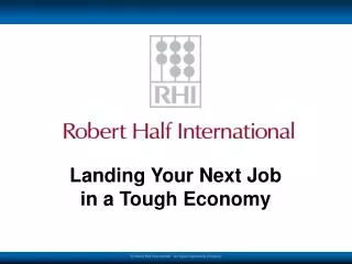 Landing Your Next Job in a Tough Economy