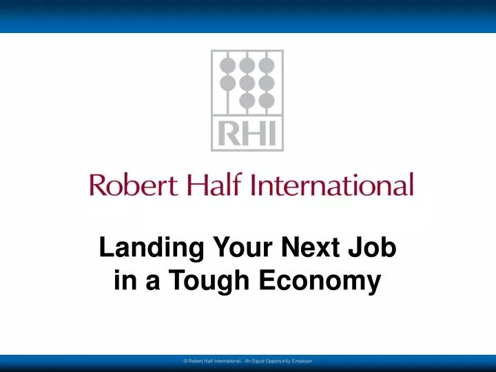landing your next job in a tough economy