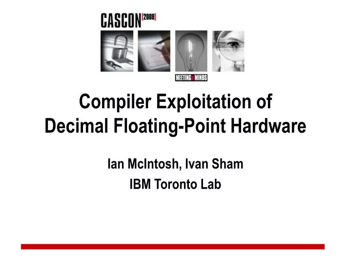 compiler exploitation of decimal floating point hardware