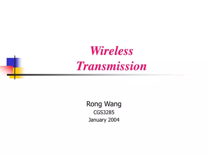 rong wang cgs3285 january 2004