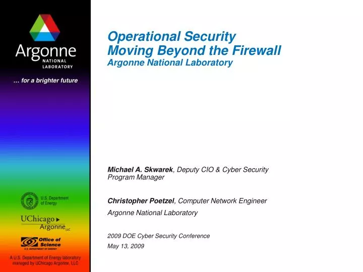 operational security moving beyond the firewall argonne national laboratory