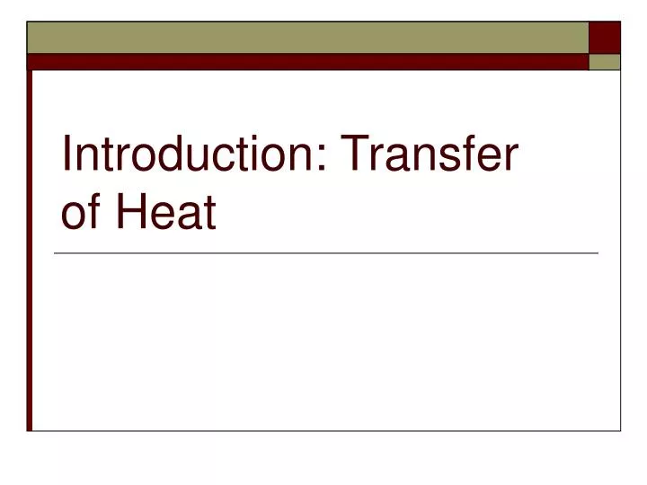 introduction transfer of heat