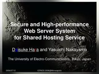 Secure and High-performance Web Server System for Shared Hosting Service