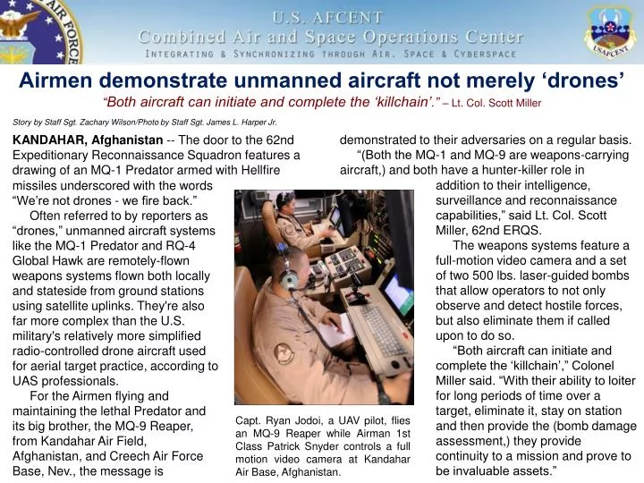 airmen demonstrate unmanned aircraft not merely drones