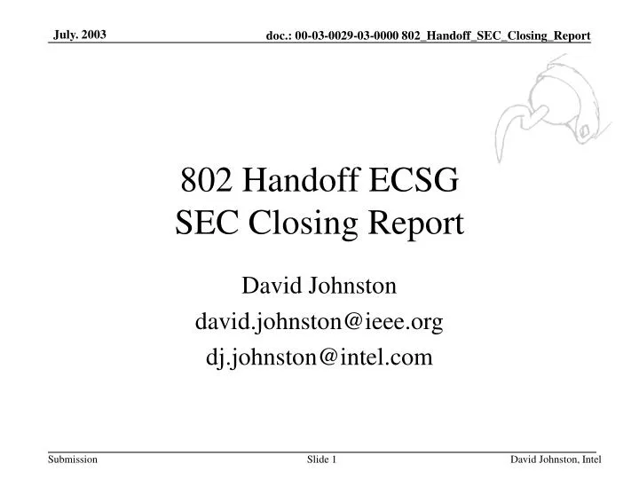 802 handoff ecsg sec closing report