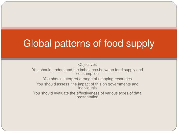 global patterns of food supply