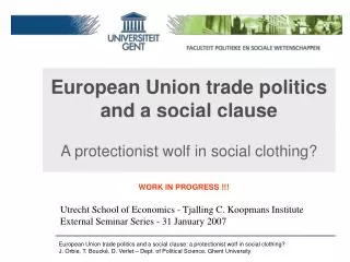 European Union trade politics and a social clause