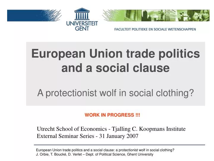 european union trade politics and a social clause