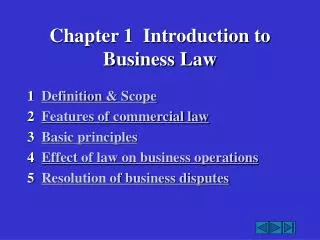 Chapter 1 Introduction to Business Law