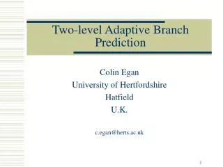 Two-level Adaptive Branch Prediction