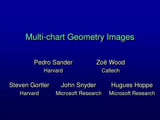 Multi-chart Geometry Images