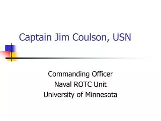 Captain Jim Coulson, USN