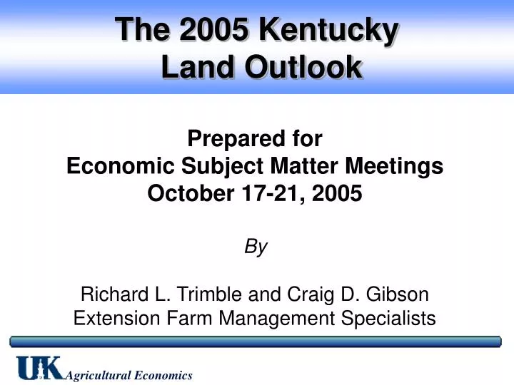 the 2005 kentucky land outlook