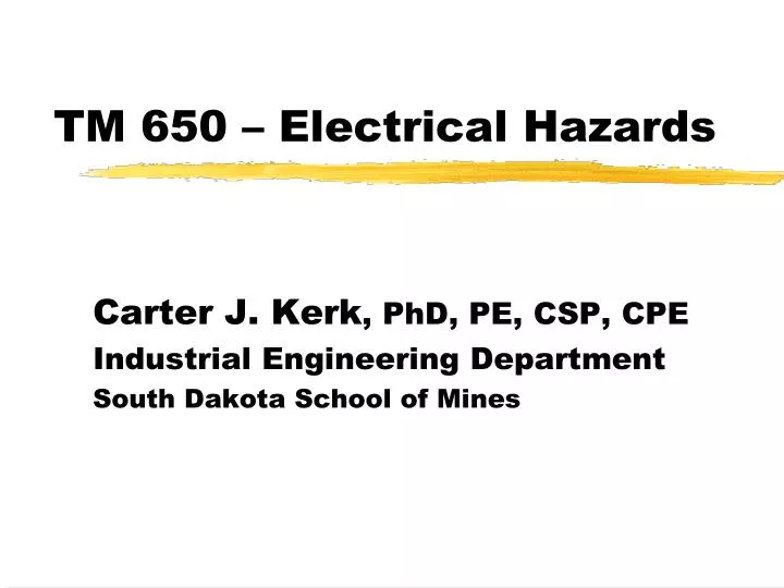 tm 650 electrical hazards