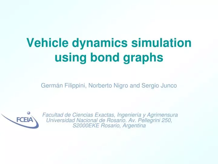 vehicle dynamics simulation using bond graphs