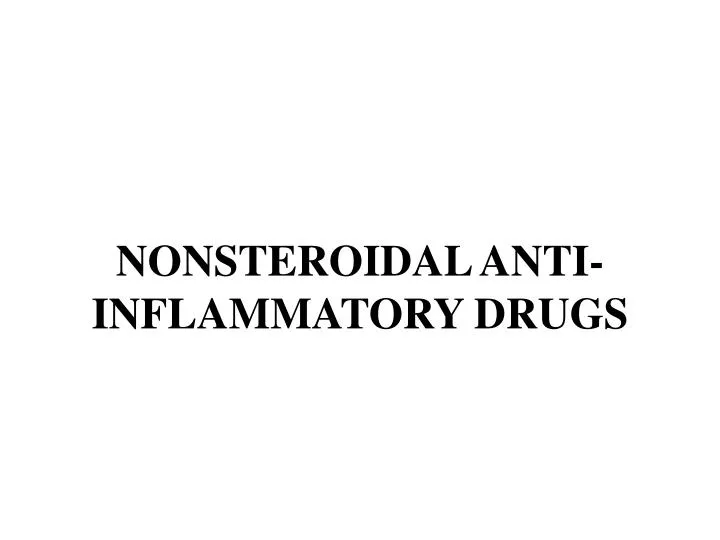 nonsteroidal anti inflammatory drugs