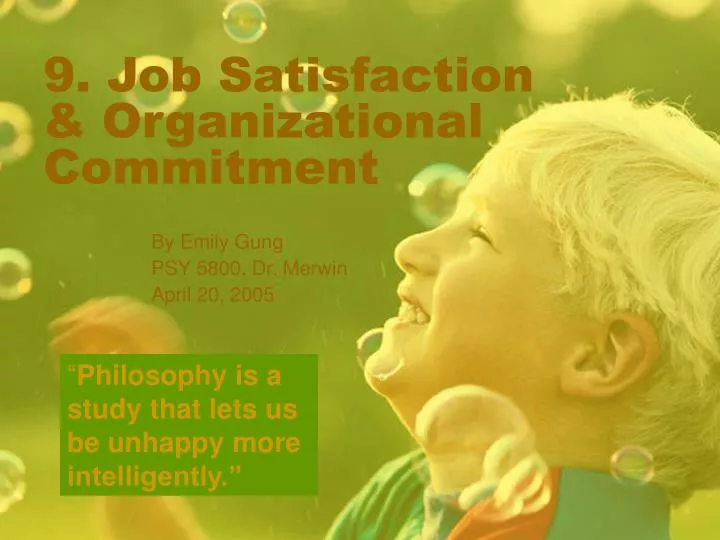 9 job satisfaction organizational commitment