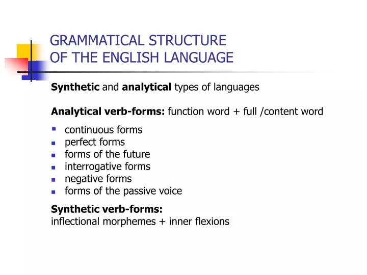 grammatical structure of the english language
