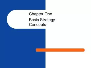 Chapter One Basic Strategy Concepts