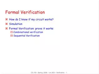 Formal Verification