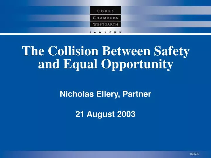 the collision between safety and equal opportunity