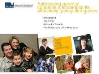 Background The Policy Advice for Schools The Guides and Other Resources
