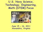 U.S. Navy Science, Technology, Engineering, Math (STEM) Focus - slide 1