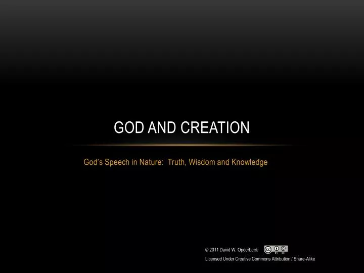 god and creation