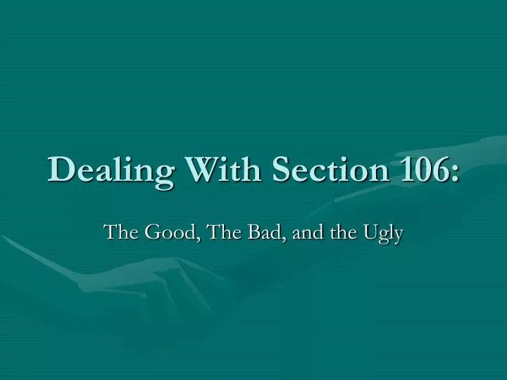 dealing with section 106