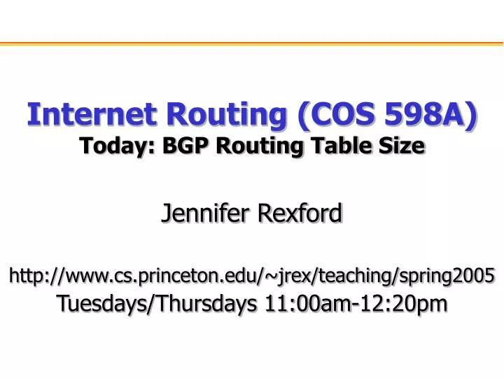 internet routing cos 598a today bgp routing table size