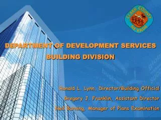 DEPARTMENT OF DEVELOPMENT SERVICES BUILDING DIVISION