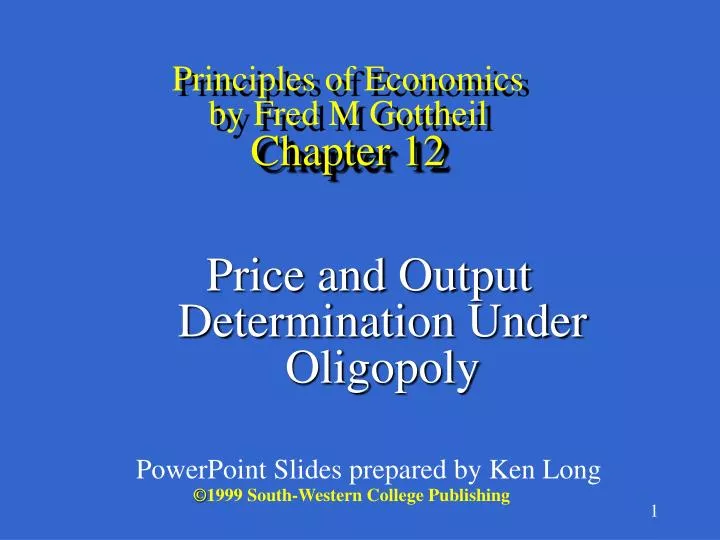 principles of economics by fred m gottheil chapter 12