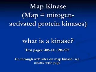 Map Kinase (Map = mitogen-activated protein kinases) what is a kinase?