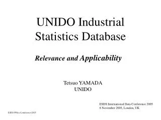 UNIDO Industrial Statistics Database