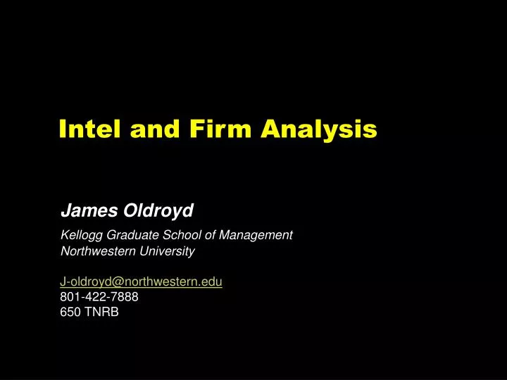 intel and firm analysis