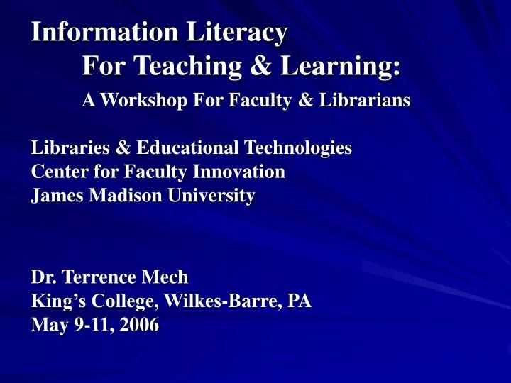 information literacy for teaching learning
