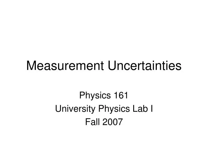measurement uncertainties