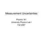 Measurement Uncertainties - slide 1
