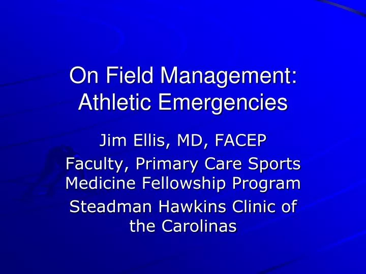 on field management athletic emergencies