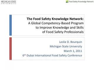 The Food Safety Knowledge Network: A Global Competency-Based Program to Improve Knowledge and Skills of Food Safety P
