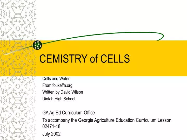 cemistry of cells