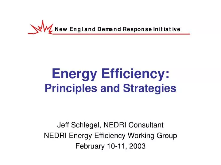 energy efficiency principles and strategies