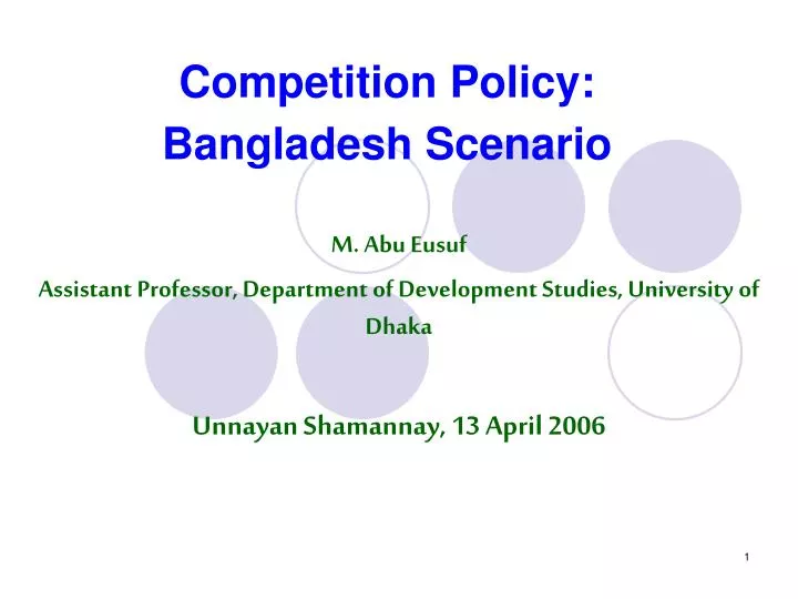 competition policy bangladesh scenario