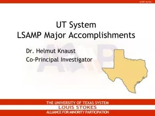 UT System LSAMP Major Accomplishments