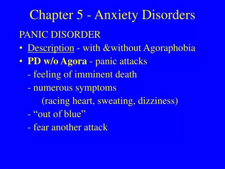 chapter 5 anxiety disorders