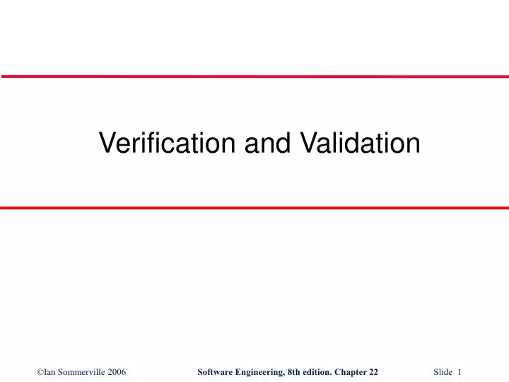 verification and validation